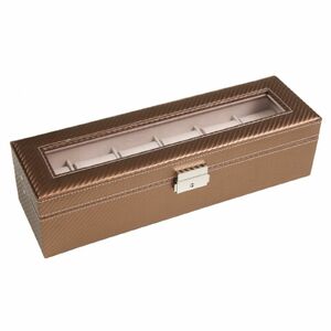 941 Varrott karbon hat&aacute;s&uacute; mesters&eacute;ges bőr &oacute;ratart&oacute; doboz 6 &oacute;r&aacute;hoz